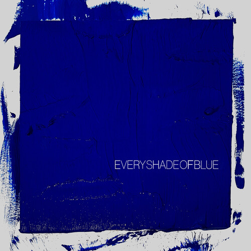 Album cover with large blue square